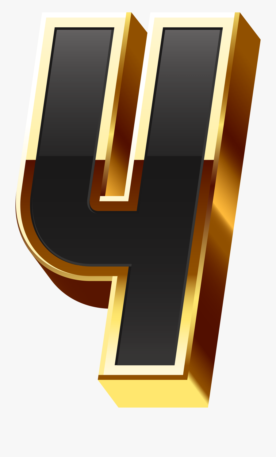 Number Four Gold Black Transparent Image Clipart , - Cross, Transparent Clipart