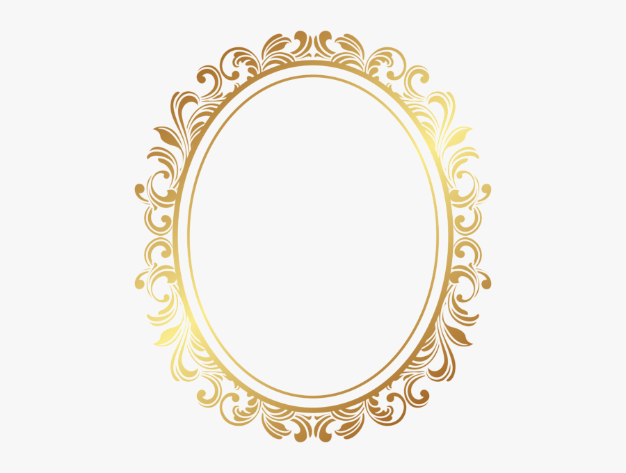 Transparent Circle Frame Clipart - Oval Gold Frame Png, Transparent Clipart