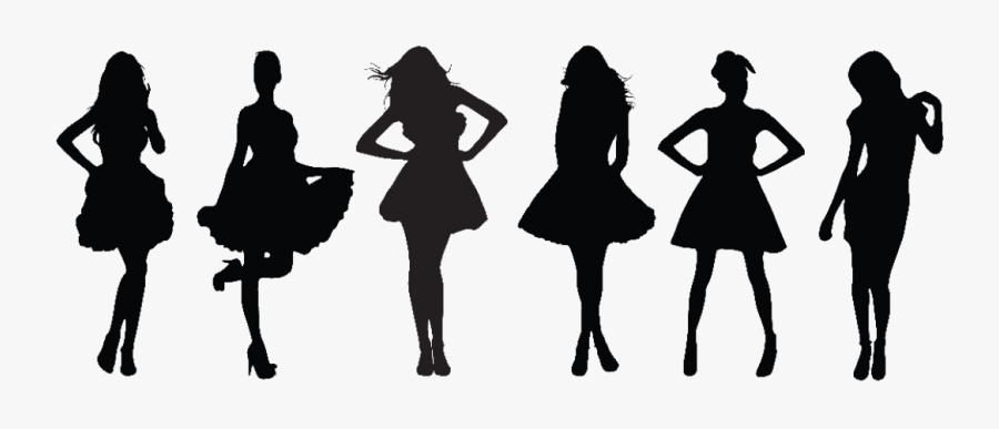 Little Black Dress Royalty-free Silhouette - Silhouette Woman In Dress, Transparent Clipart