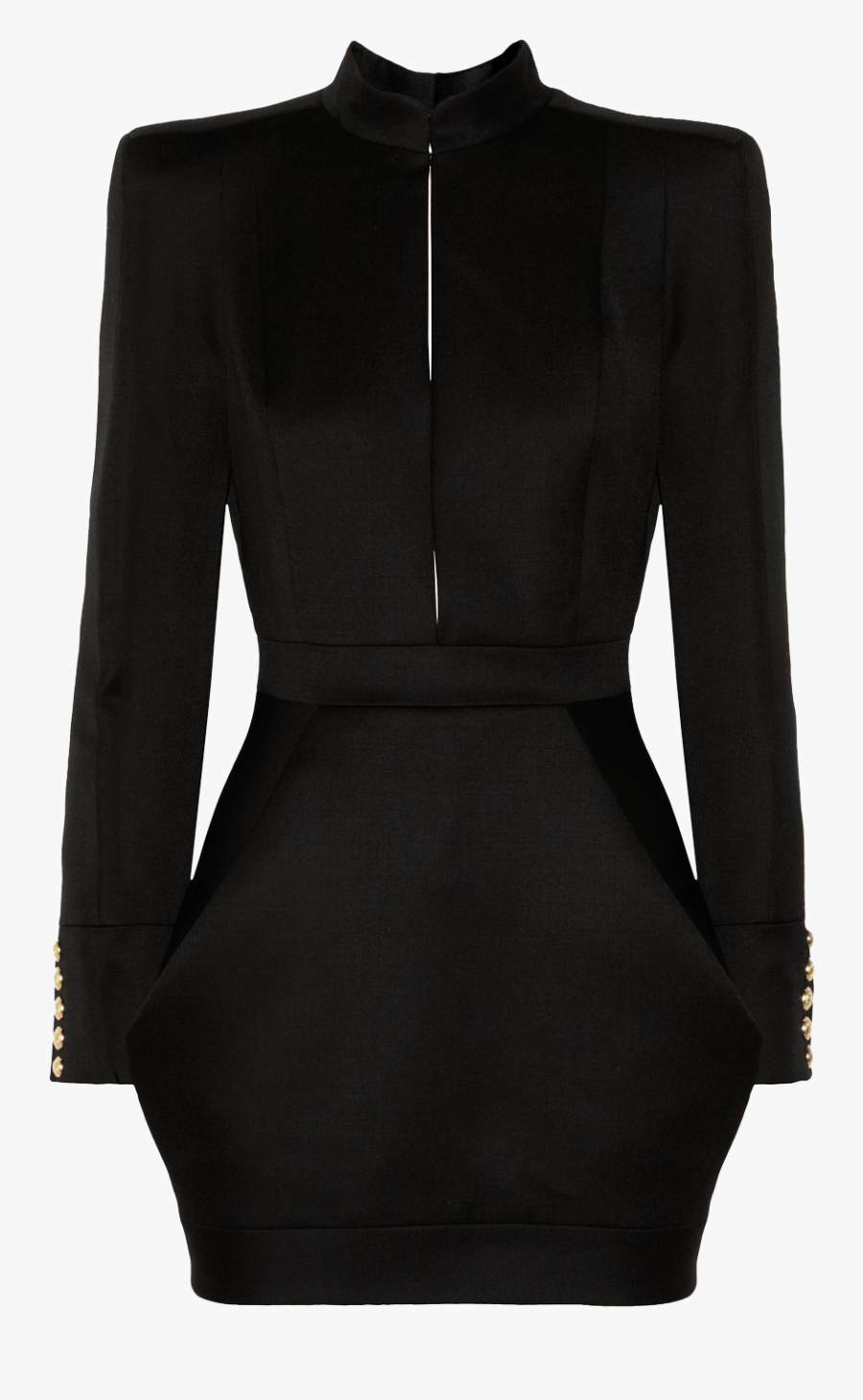Little Fashion Black Balmain Dress Chanel Clipart - Day Dress, Transparent Clipart