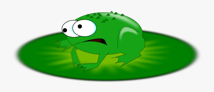 Squib Frog Amphibian Animal Eyes Scared Green - Lilypad Frog Clipart Sad, Transparent Clipart