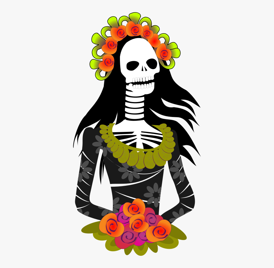 Calavera Black - Dia De Muertos Vector Png, Transparent Clipart