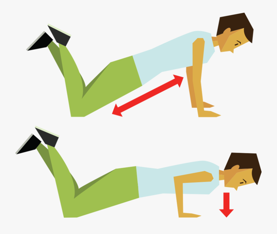 Transparent Shoulders Clipart - Modified Push Ups Clipart, Transparent Clipart