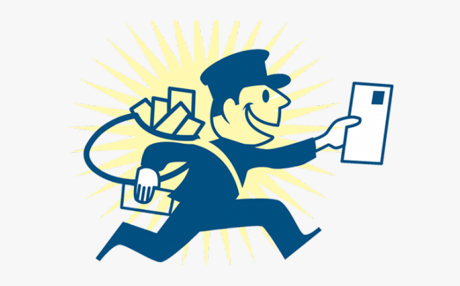 Old Letter Clipart Letter Mail - Mailman Clipart Black And White, Transparent Clipart