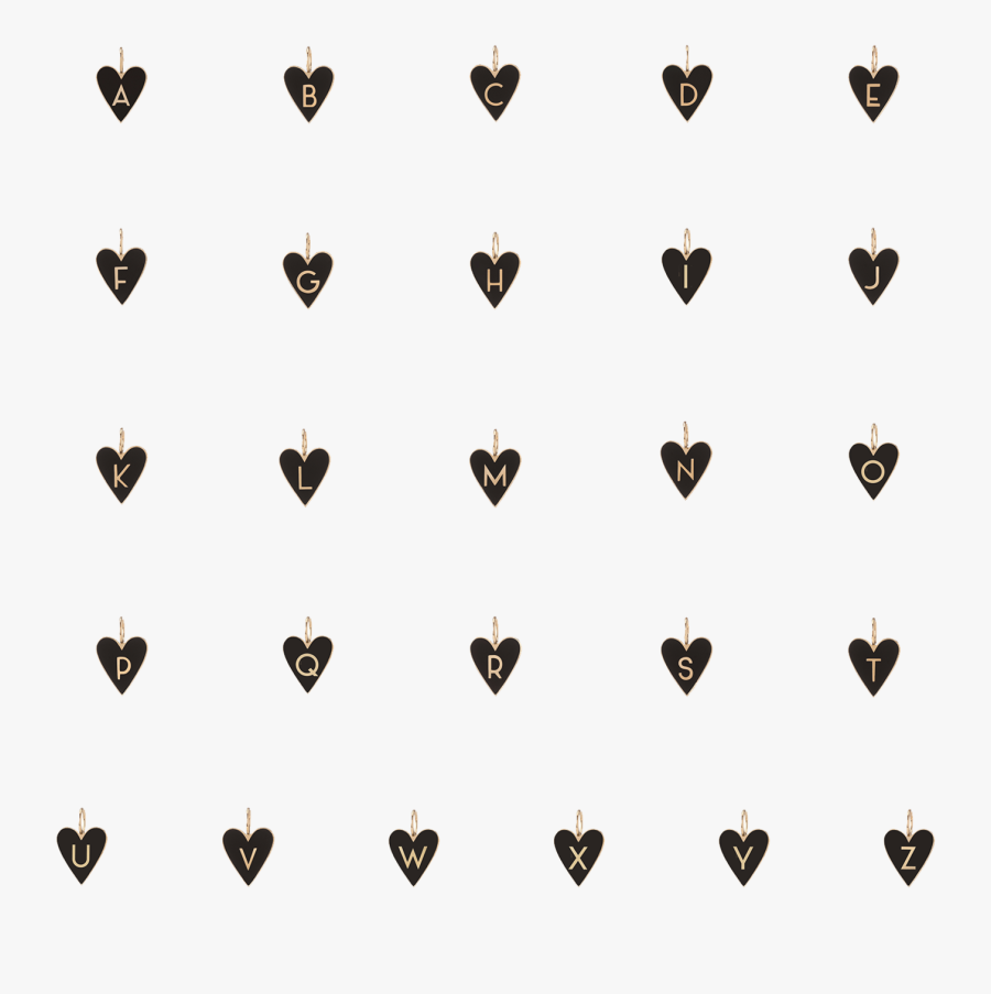 Medium Gold Border Enamel Heart With Letter Clipart - Clip Art, Transparent Clipart