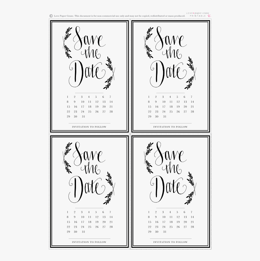 Clip Art A Printable For You - Save The Date Month, Transparent Clipart