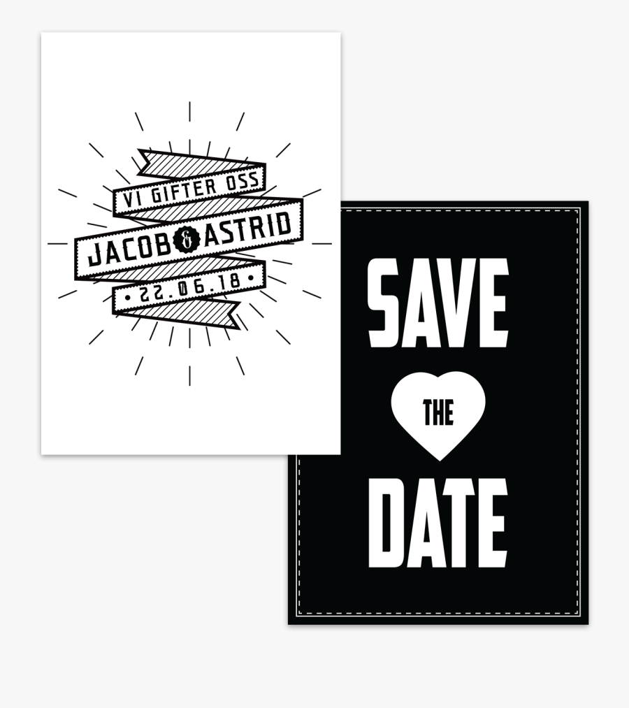Vintage Typography Save The Date - Poster, Transparent Clipart