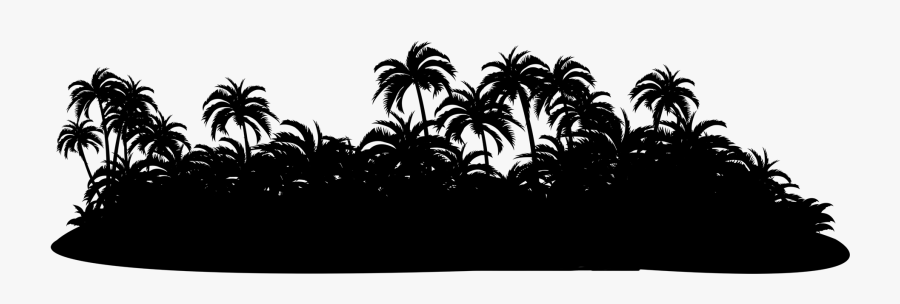 Transparent Island Silhouette Png - Palm Tree Island Silhouette Png, Transparent Clipart