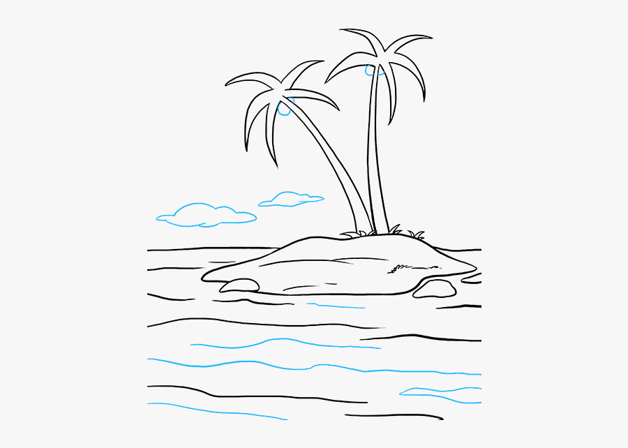 Drawing A Simple Island - Sketch, Transparent Clipart