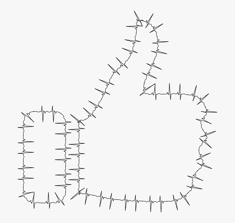 Ekg Thumbs Up - Line Art, Transparent Clipart