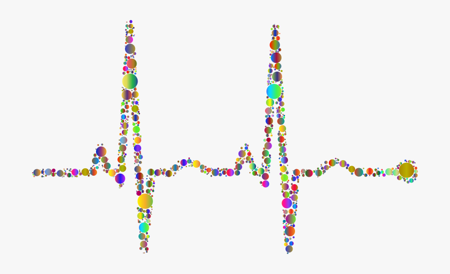 Ekg Rhythm Circles Polyprismatic - Ekg Colorful, Transparent Clipart