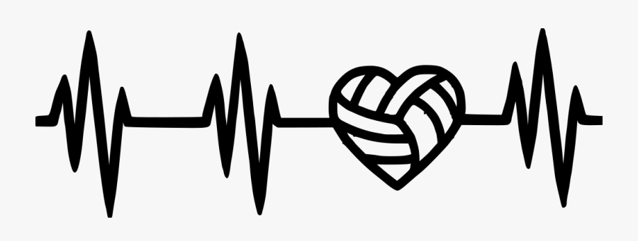 Volleyball With Heart Clipart , Png Download - Volleyball Heartbeat, Transparent Clipart