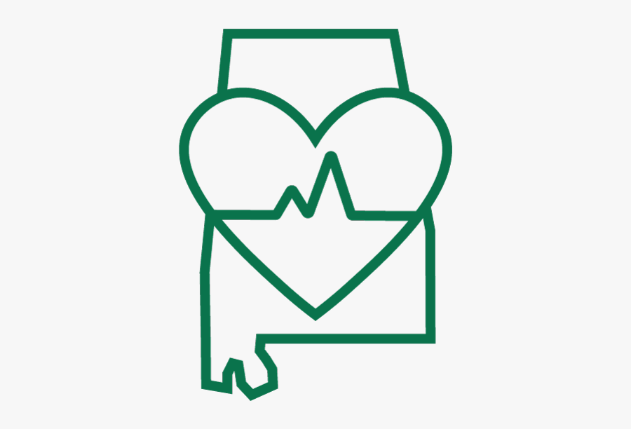 Icon Of The State Of Alabama Covered By A Heart Shape - Simple Nurse Drawing, Transparent Clipart