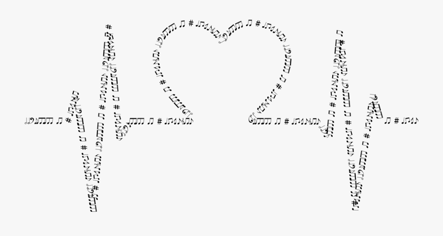 Text,line Art,heart - Music Heart Png, Transparent Clipart