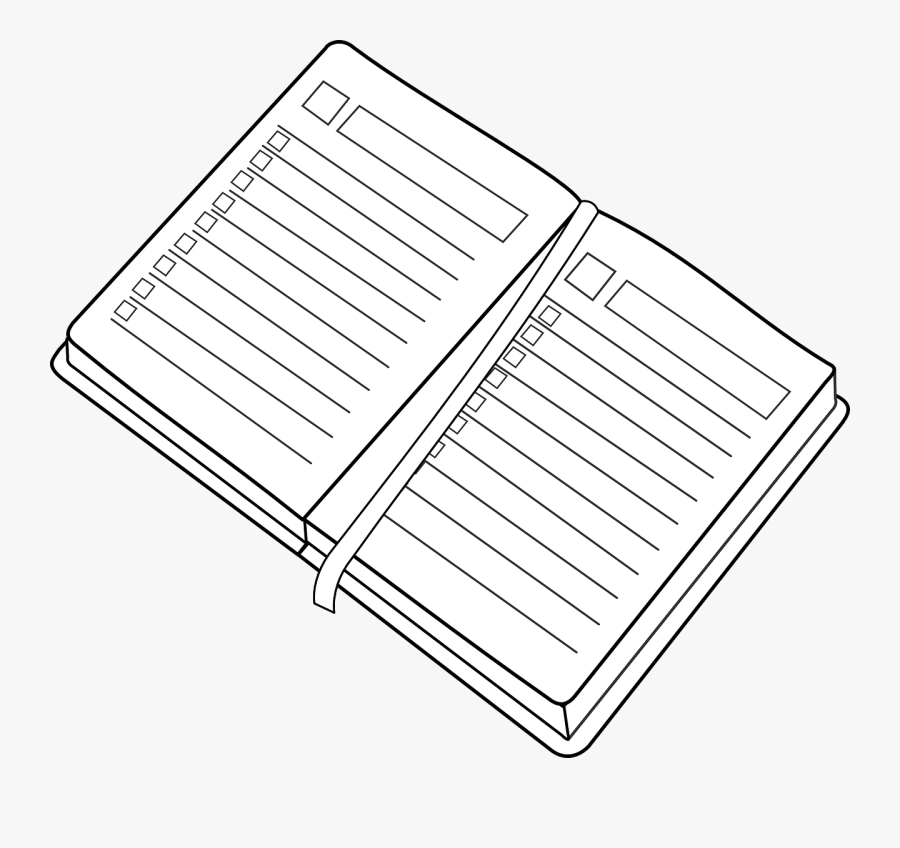 Agenda Black And White, Transparent Clipart
