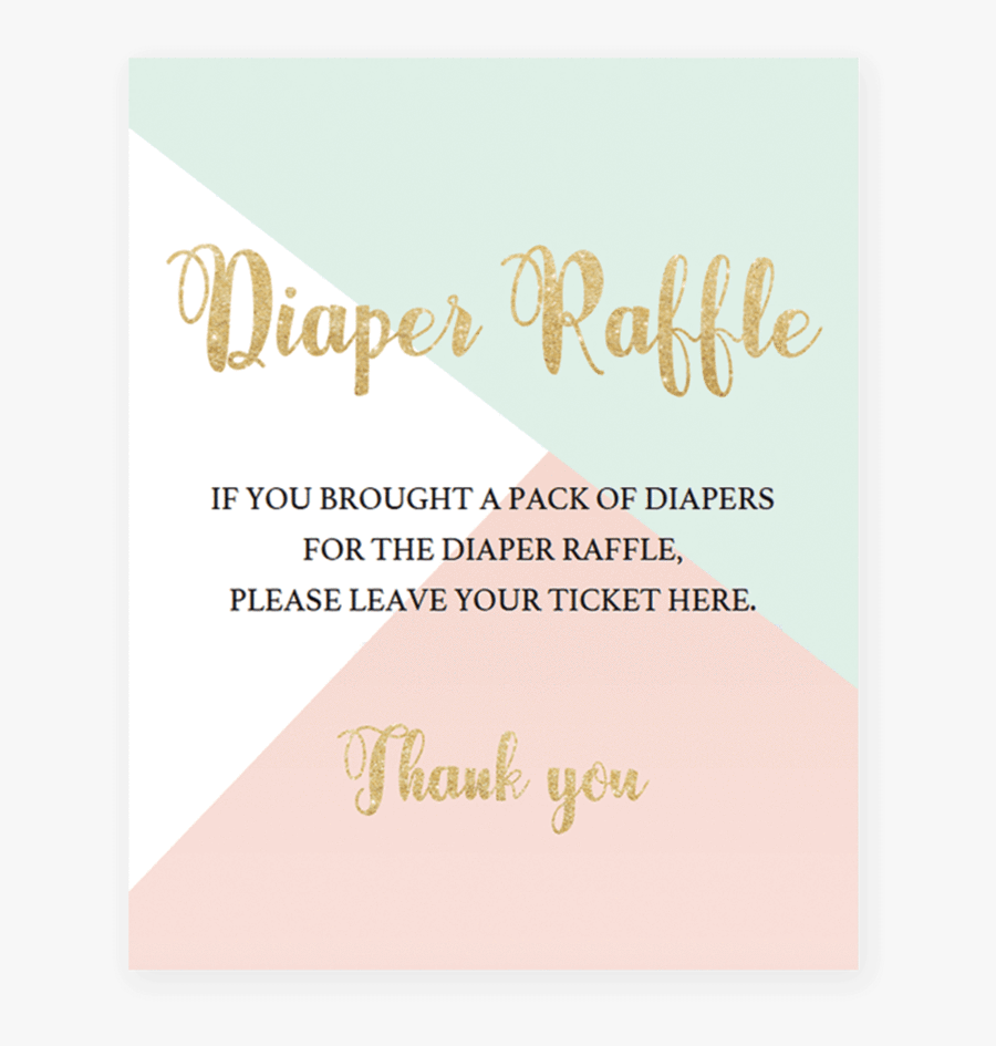 Clip Art Raffle Shower Template R - Diaper Raffle Please Leave Your Ticket Here, Transparent Clipart