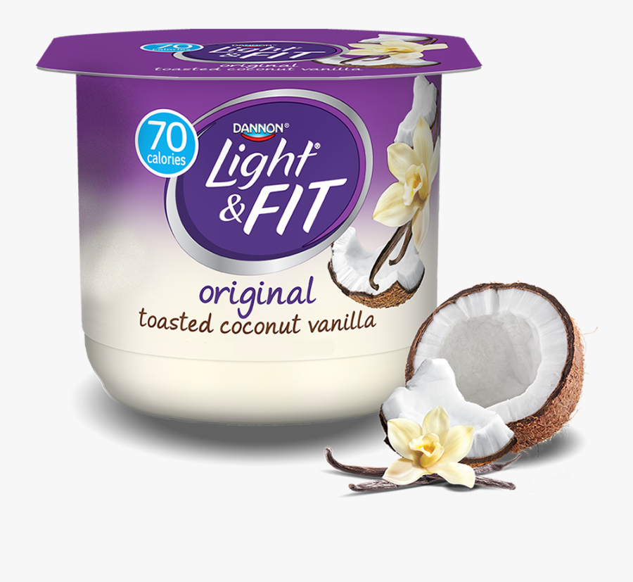 Toasted Coconut Vanilla Nonfat Yogurt - Dannon Light And Fit Raspberry Yogurt, Transparent Clipart