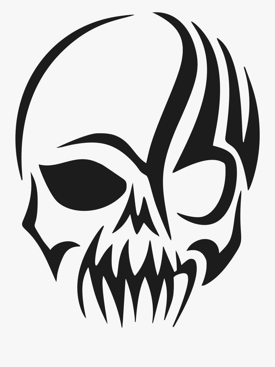 Silhouette At Getdrawings Com - Tribal Skull Drawing, Transparent Clipart