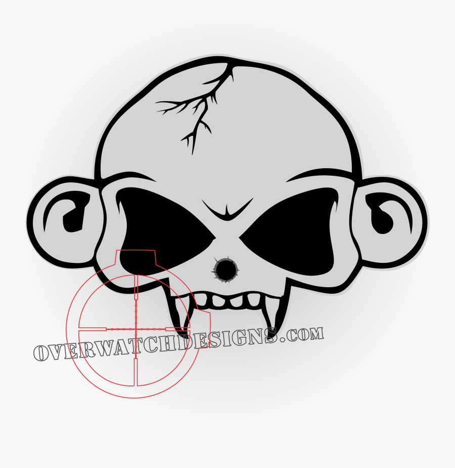 Transparent Punisher Skull Png - Monkey Skull And Crossbones Clipart, Transparent Clipart