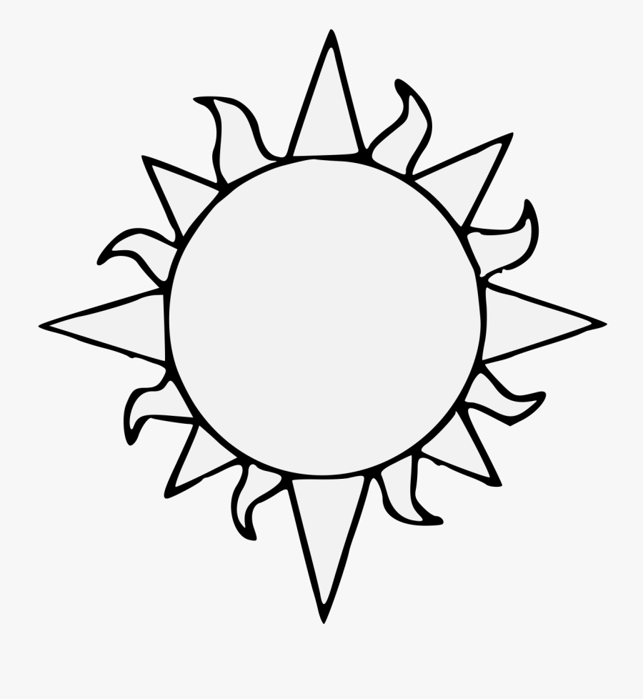 Transparent Sun Art Png - Sun Clipart Black And White Png, Transparent Clipart