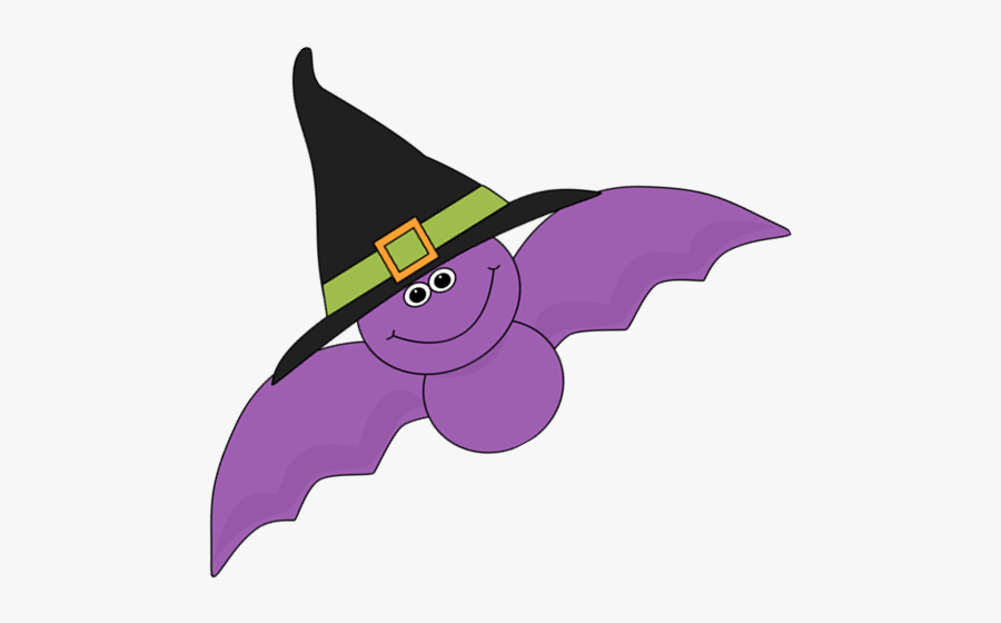 Cartoon,witch Hat,bat,clip - Bat With A Witches Hat Cartoon, Transparent Clipart