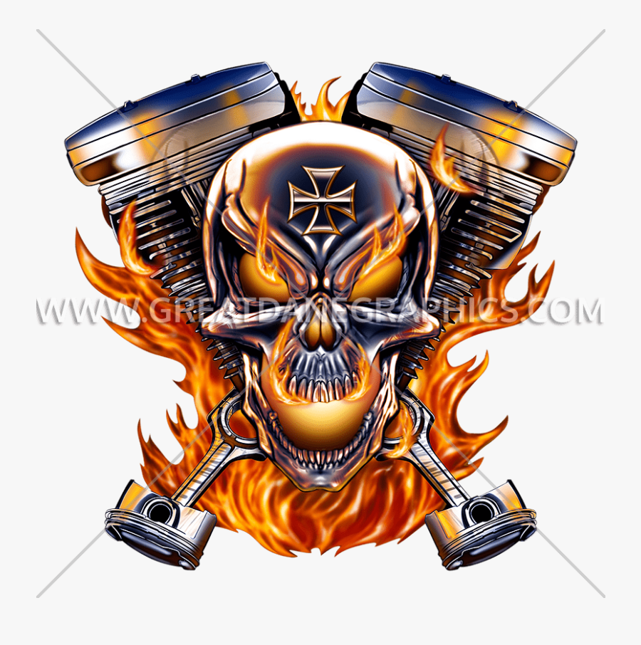 Clipart Skull Motorcycle - Logo Engine Skull Png, Transparent Clipart