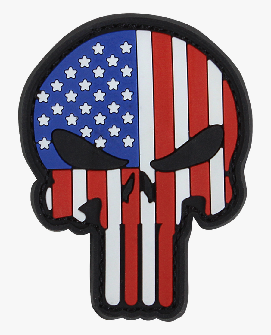 Pvc Punisher Patches - American Flag Punisher Morale Patches, Transparent Clipart