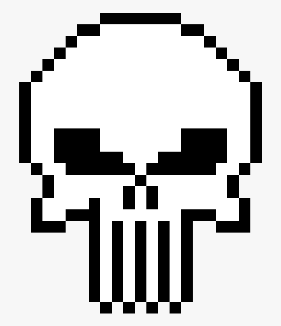 Punisher Pixel Art, Transparent Clipart
