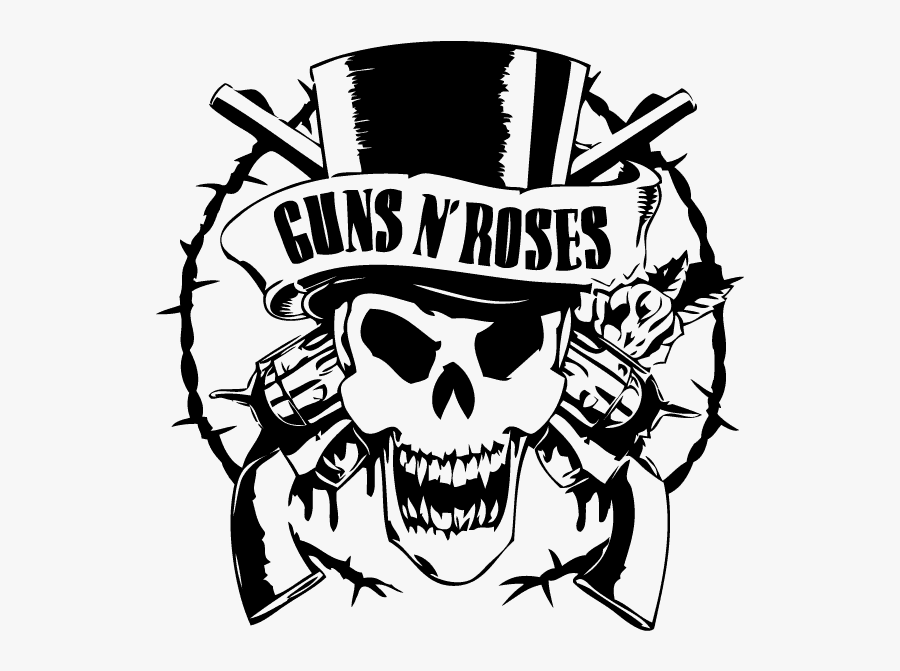 Art,black And White,art - Guns And Roses Vector, Transparent Clipart