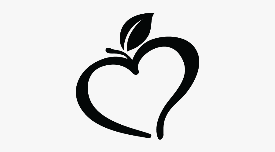 Apple Heart Clipart Black And White, Transparent Clipart