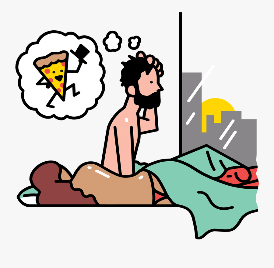 Couple Waking In The Morning Dreaming Of Pizza, Transparent Clipart