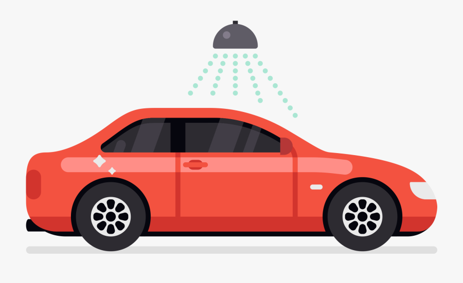 Blue Car Flat Design, Transparent Clipart