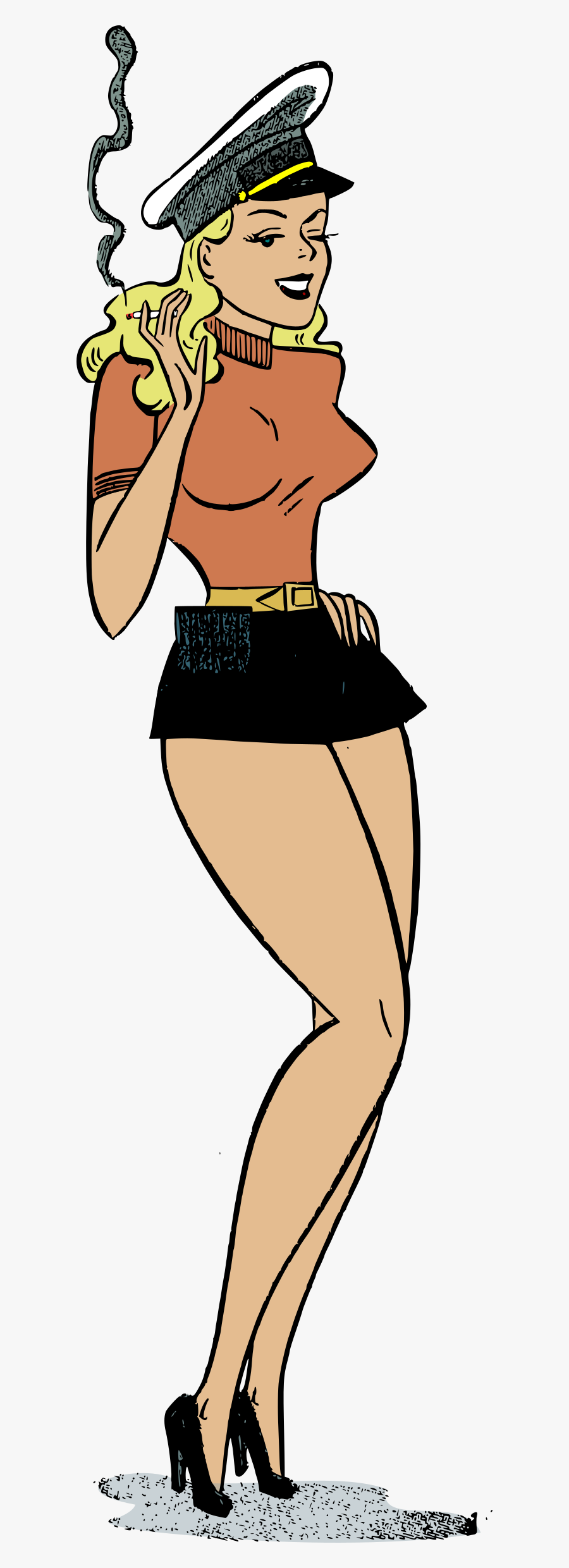 Three Quarters Of A - Pin Up Clipart Vector, Transparent Clipart