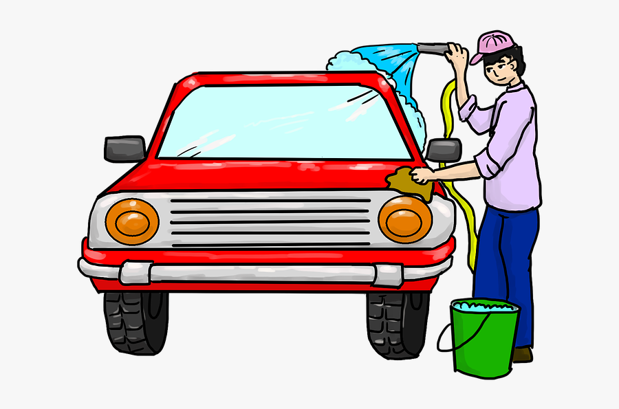 Cartoon Wash The Car, Transparent Clipart