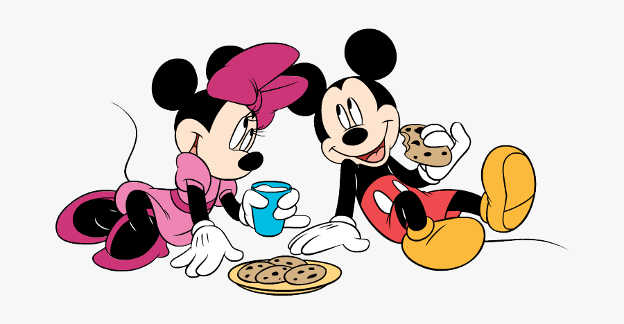 Mickey And Minnie Is Holding The Cookies, Transparent Clipart