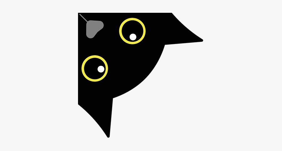 Black Cat Is Curious, Black Cat, Curious Cat - Cartoon, Transparent Clipart