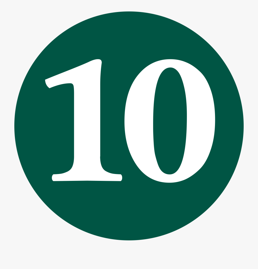 1 To 10 Numbers Png - Number 10 In A Circle, Transparent Clipart
