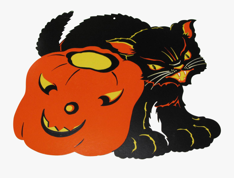 Black Cat Clipart Decoration - Illustration, Transparent Clipart