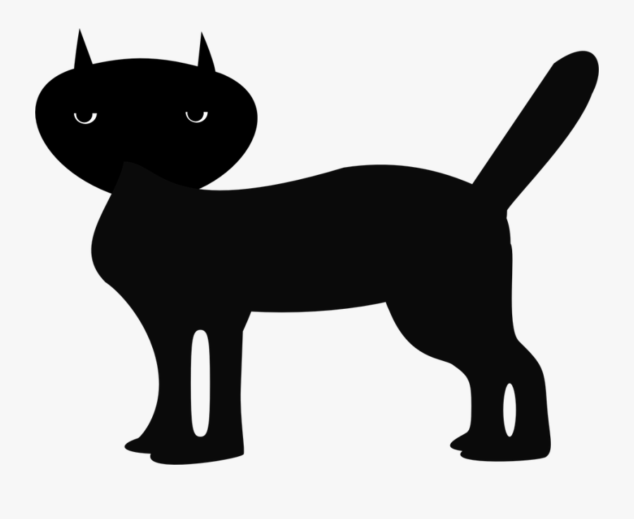 Black Cat, Animal, Feline, Tabby, Evil, Cartoon, Kitten - Hình Con Vật Đen Trắng, Transparent Clipart