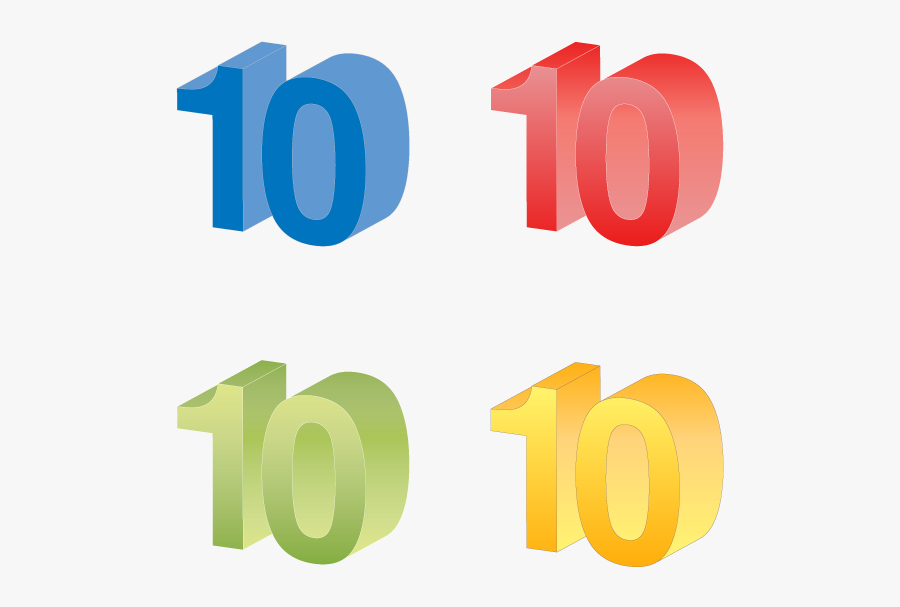 数字 イラスト 立体 10, Transparent Clipart