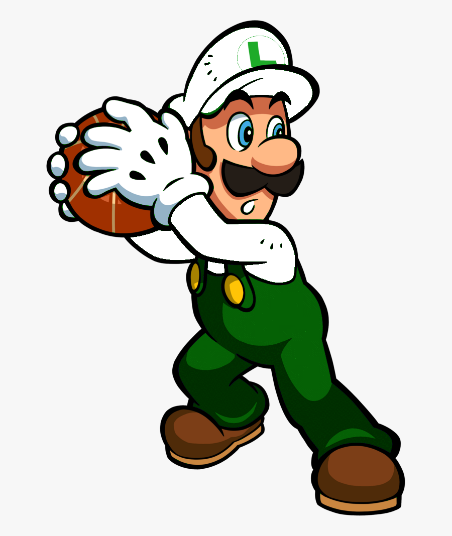 Basketball On Fire Pictures - Mario Hoops 3 On 3 Luigi, Transparent Clipart