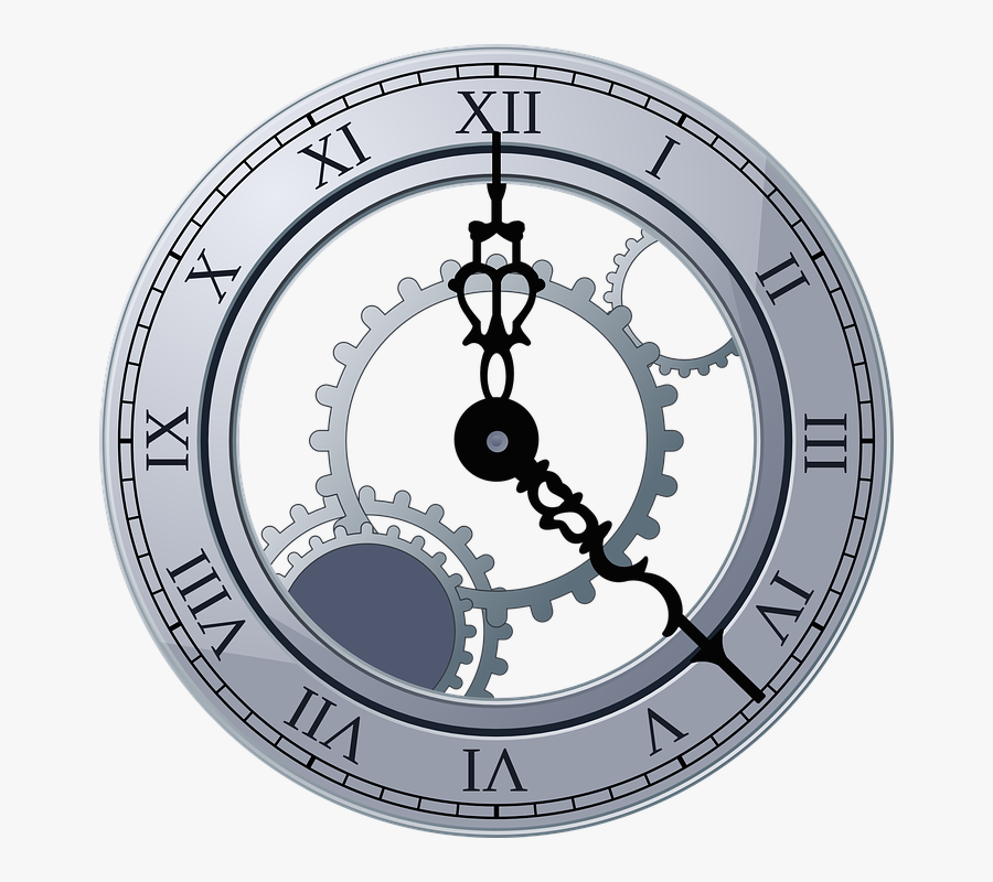 Clock, Face, Numbers, Roman Numerals, Watch, Silver - Sound Of Clock, Transparent Clipart