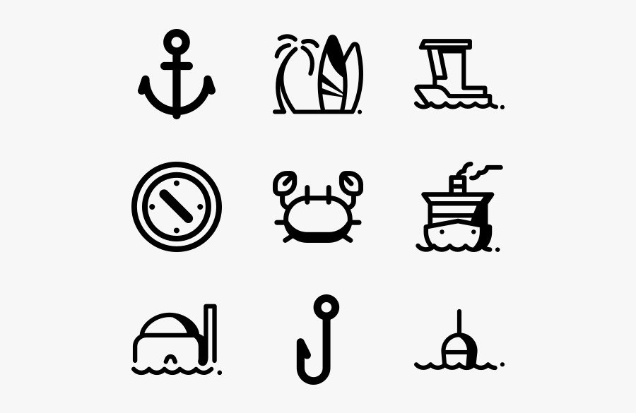 Sea - Wedding Icons, Transparent Clipart