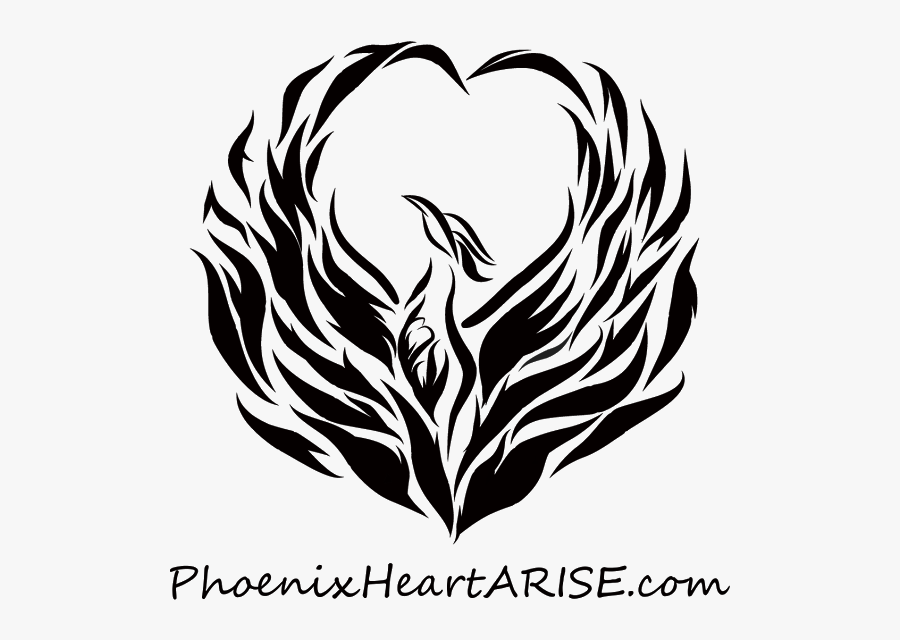 Logo Phoenix Heart In Heart 4×4 Image Transparent Background - Black Logo Phoenix Png, Transparent Clipart