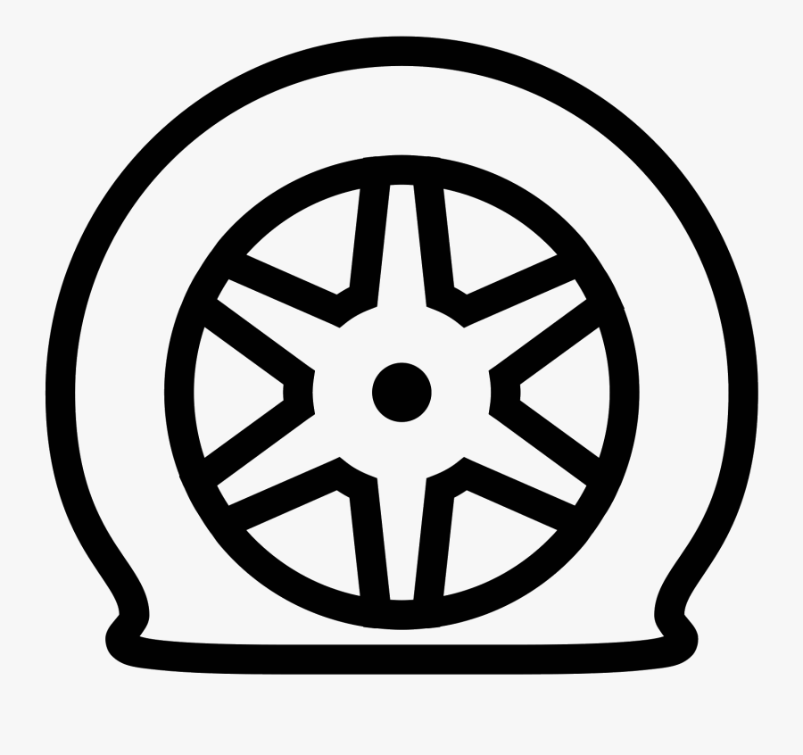 Transparent Tire Clipart Black And White - Flat Tire Icon, Transparent Clipart