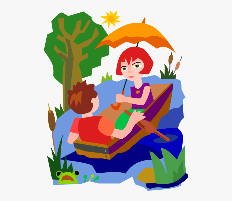 Couple In Row Boat - Nursery Rhymes Lyrics Row Row Row Your Boat, Transparent Clipart