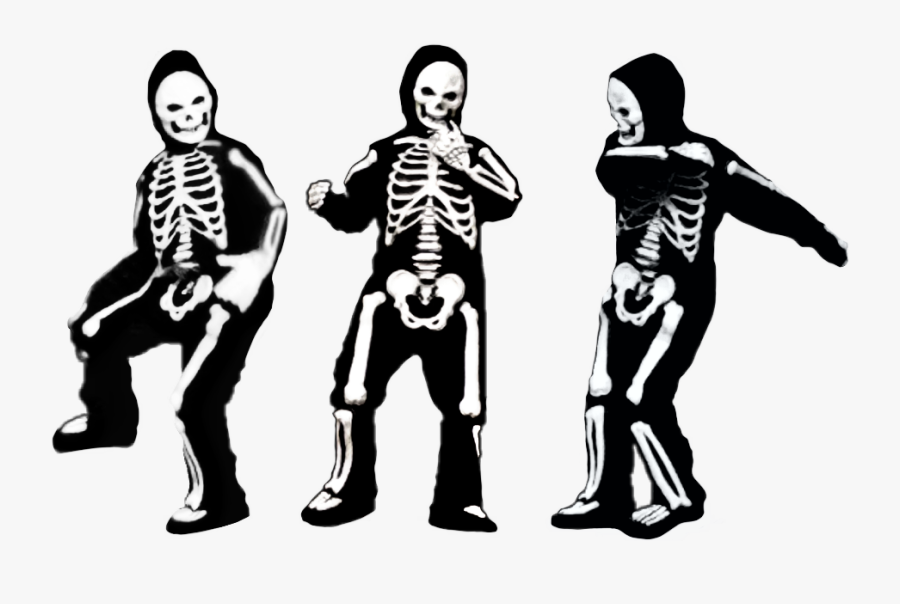 #halloween #skeletons #dancing #costumn #blackandwhite - Guitarist, Transparent Clipart