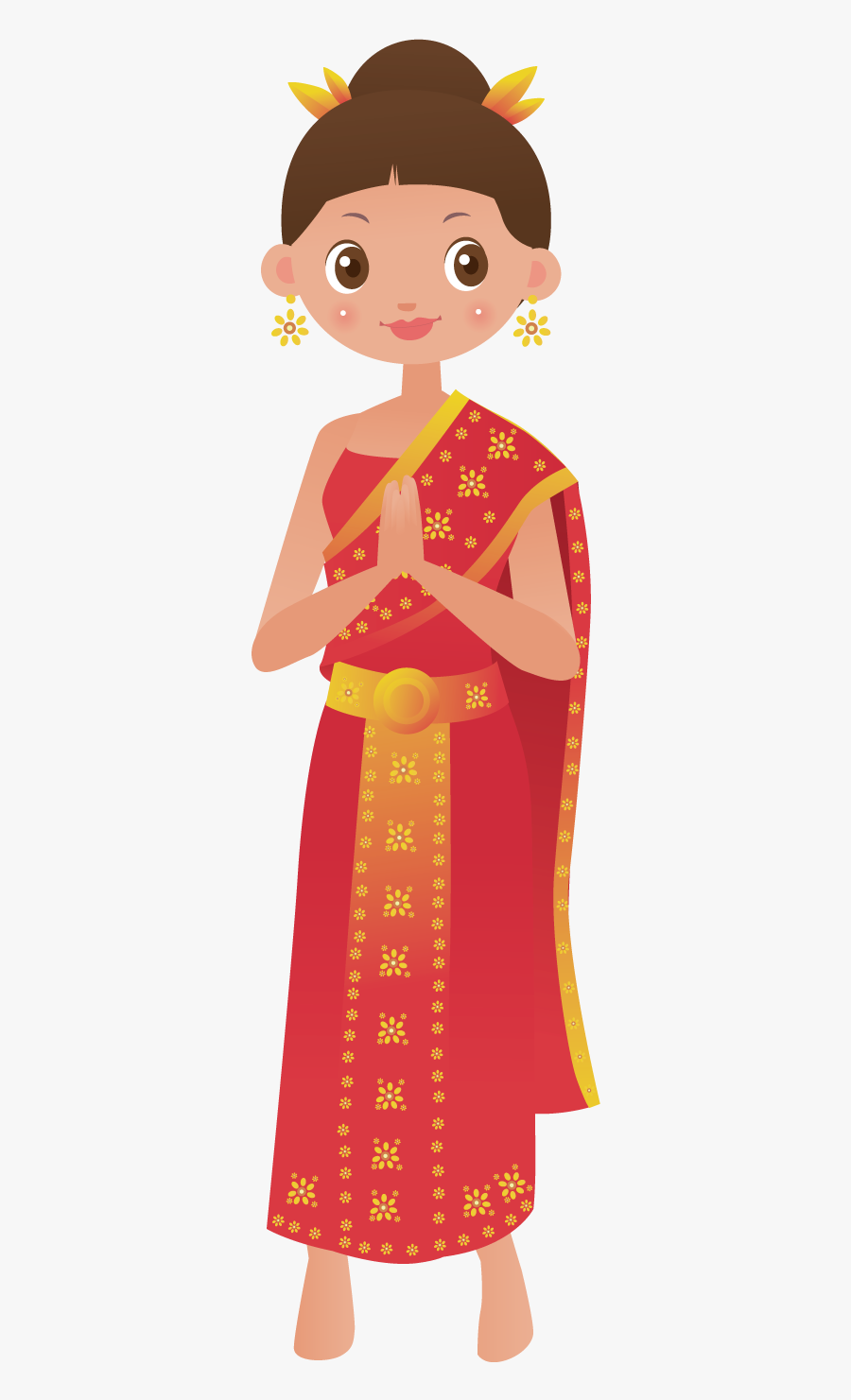 Temple Coreldraw Art Woman - Cartoon Indian Woman Png, Transparent Clipart