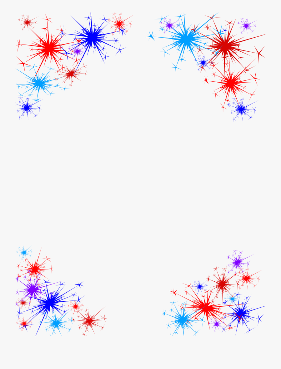 Free Lineart 4th Of July Borders - Fireworks Clipart Background, Transparent Clipart