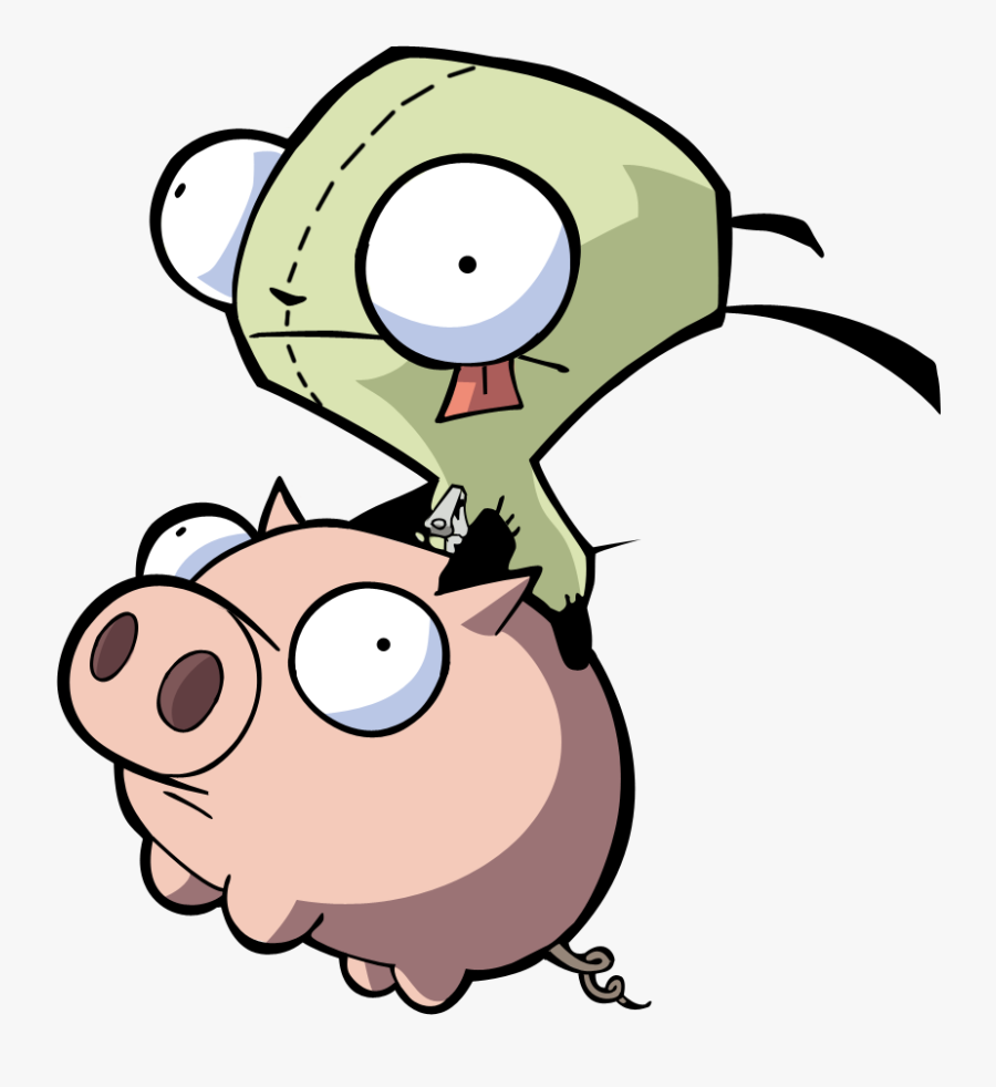 Invader Zim Gir On Pig, Transparent Clipart